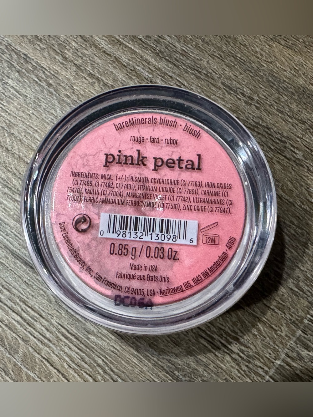 Bare Minerals Blush Color Pink Petal